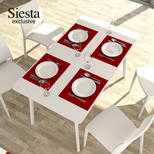 SIESTA 마야 테이블 1400 4인용 식탁 화이트 시에스타