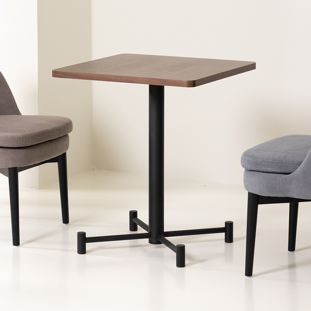 폰 다이닝 테이블 600X600 천연무늬목 고급 식탁 카페 디자인 인테리어