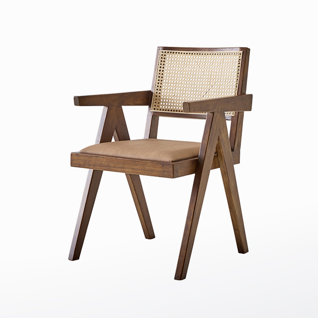 보바스체어 라탄 PU가죽 원목 카페 인테리어 디자인 의자
