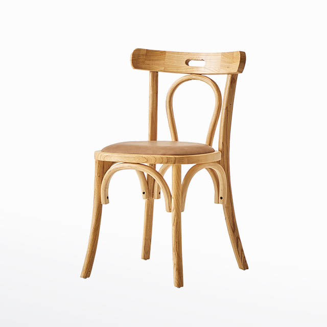 토구체어 원목 PU가죽 카페 인테리어 디자인 의자