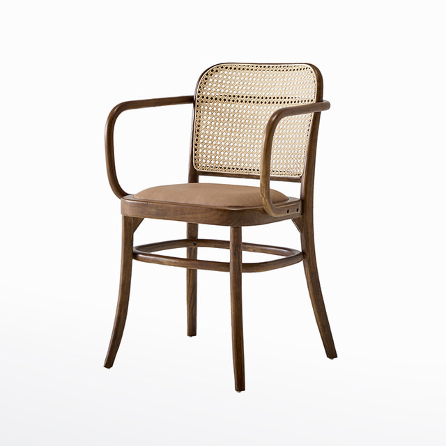부길암체어 라탄 PU가죽 원목 카페 인테리어 디자인 의자