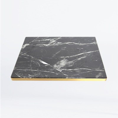 인조대리석상판 골드라인 블랙 600사각 카페 테이블상판