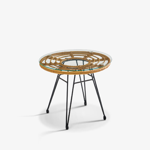 허니비 테이블 야외 라탄 원형 카페 티테이블
